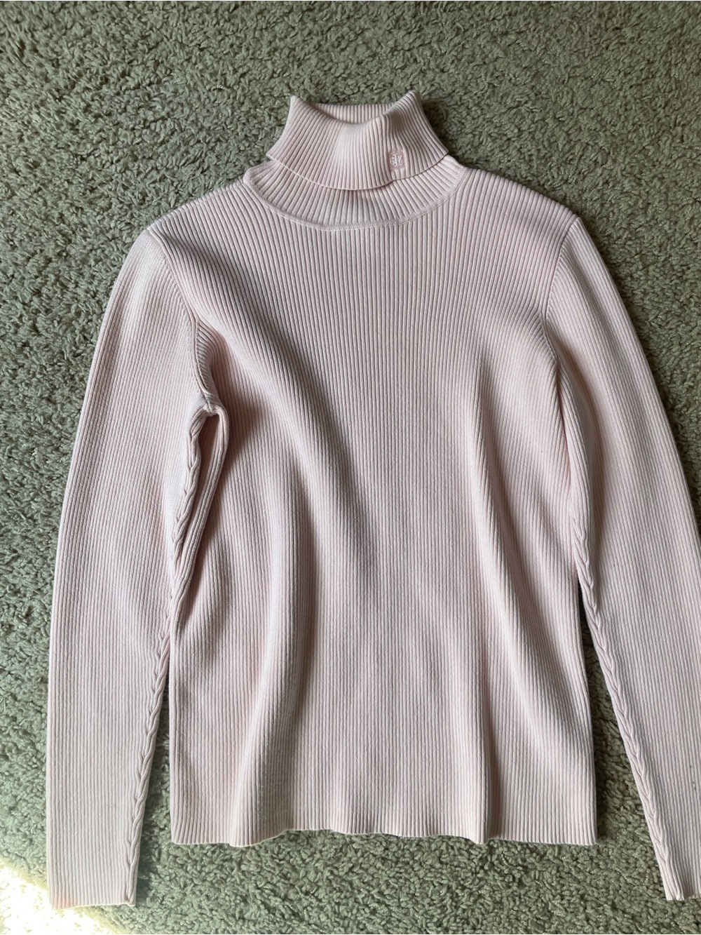 Ralph Lauren Soft Pink Ribbed Turtleneck Sweater